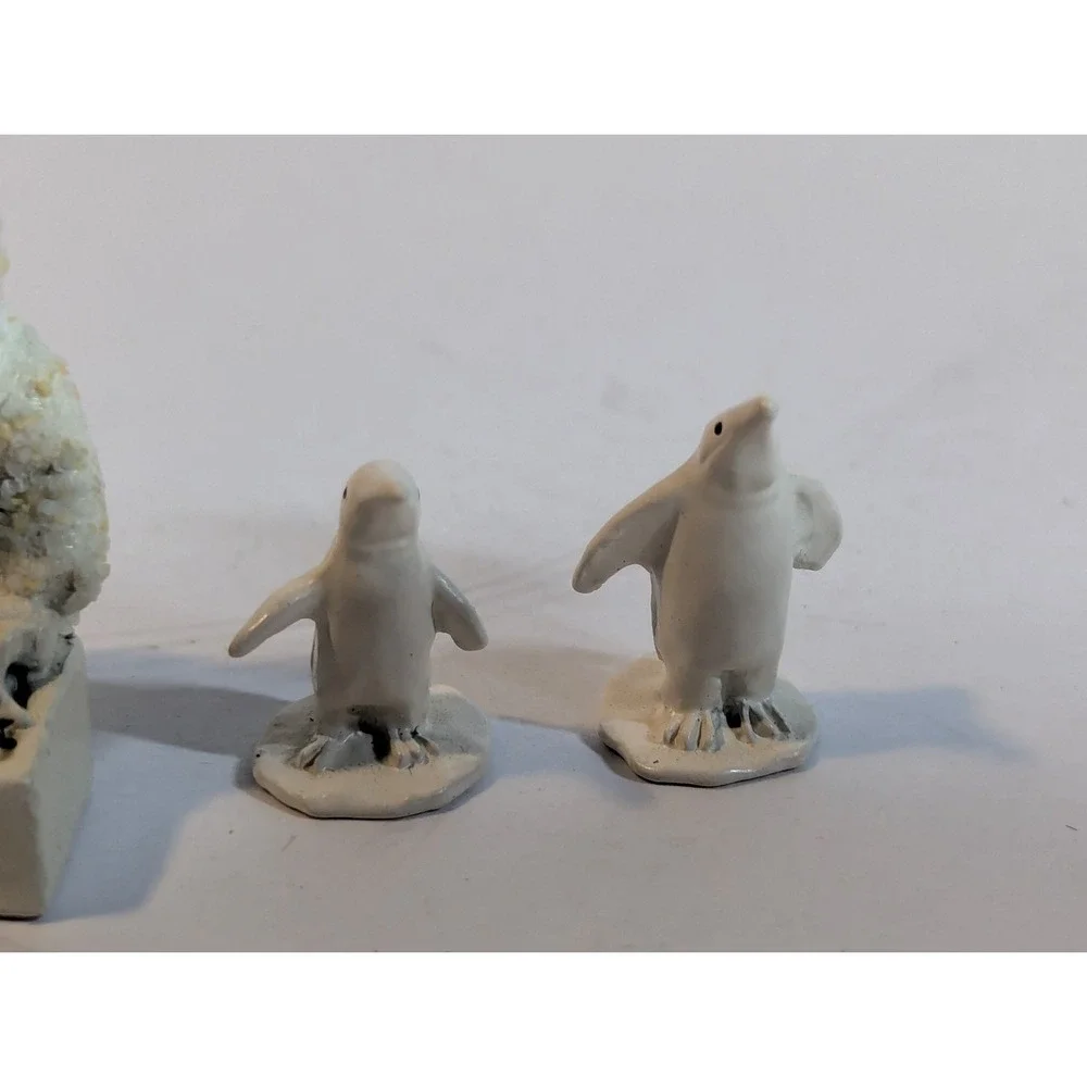 Department 56 Snow Babies Miniatures Pewter 3 Penguins‎ and 1 helpful friend